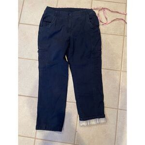 L.L. Bean Women's Cargo Pants Size 14 Blue Lined Casual Durable